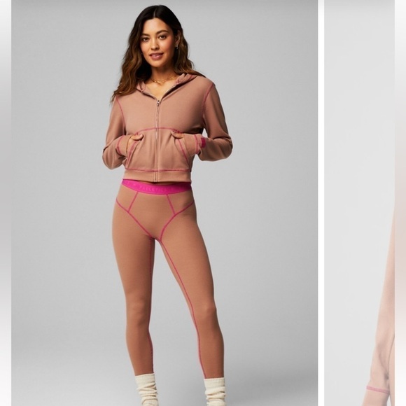 🔥NEW w/Tags🔥CUTEST Fabletics Zip-Up Waffle Hoodie Womens MED-Super Soft - Picture 6 of 9